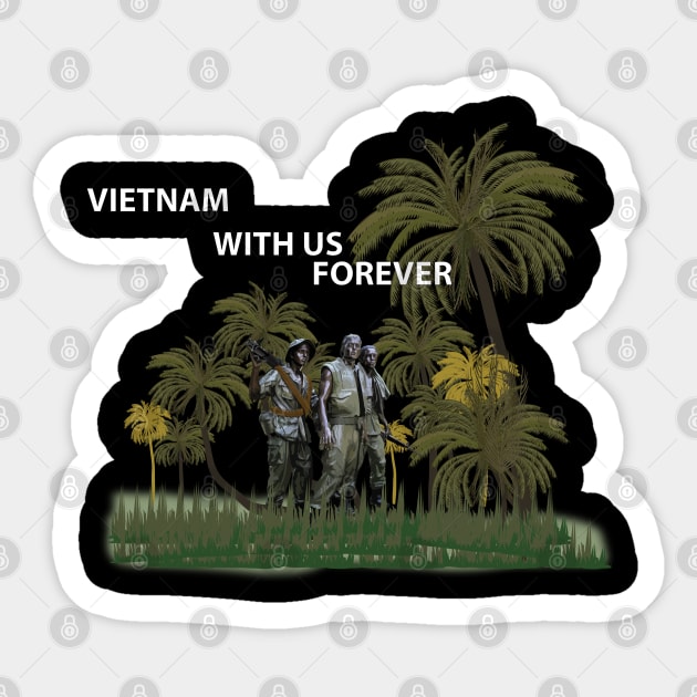 The Three Servicemen - Vietnam Memorial w Jungle wo Bkgrd Sticker by twix123844